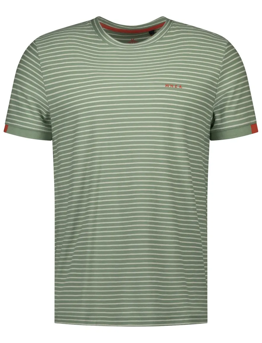 T-shirt New Zealand gestreept groen katoen