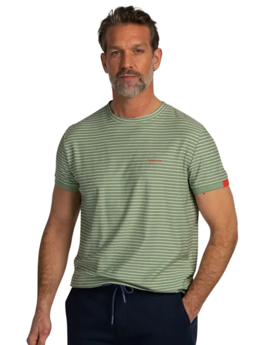 NZA T-shirt groen met witte strepen