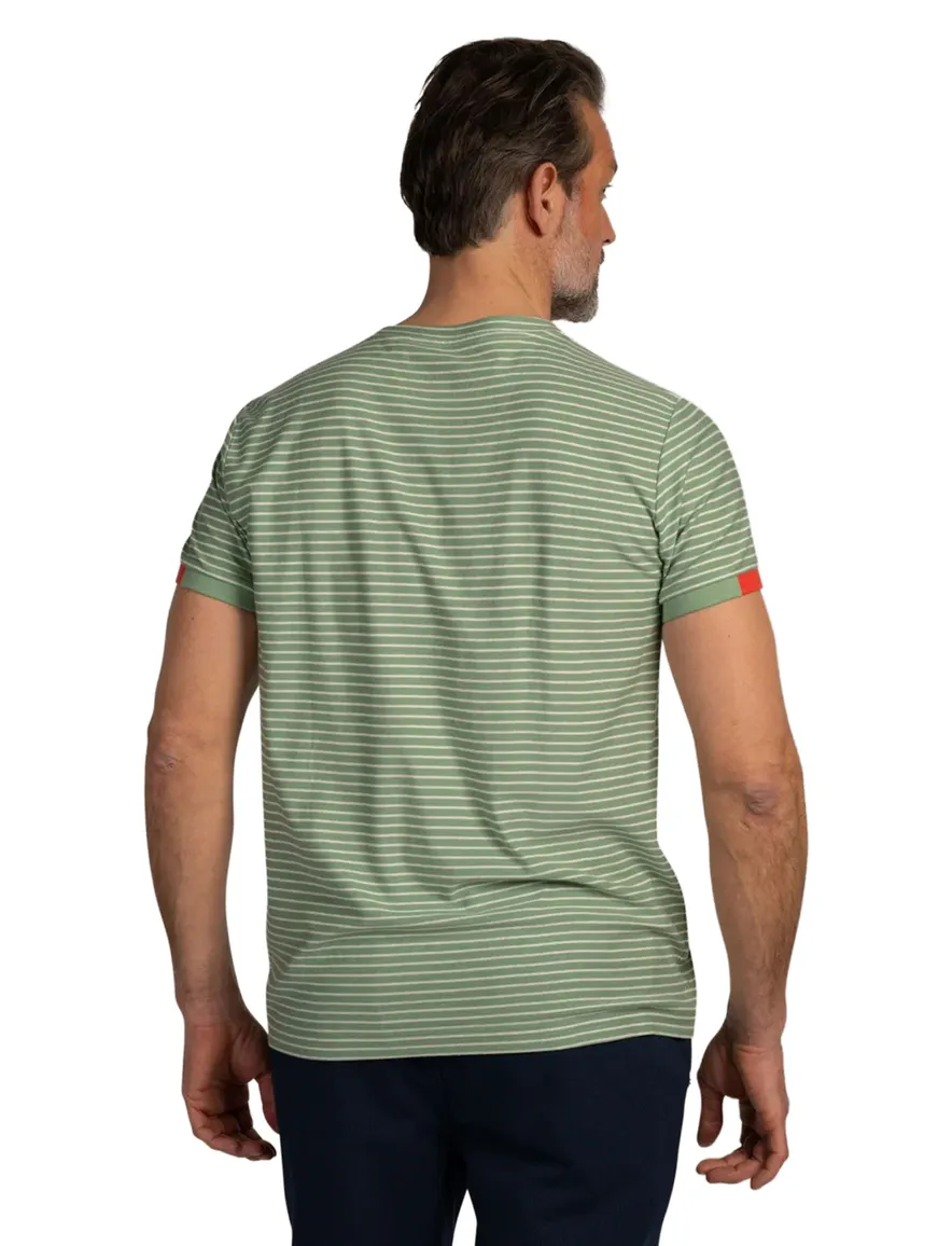 NZA T-shirt groen met witte strepen