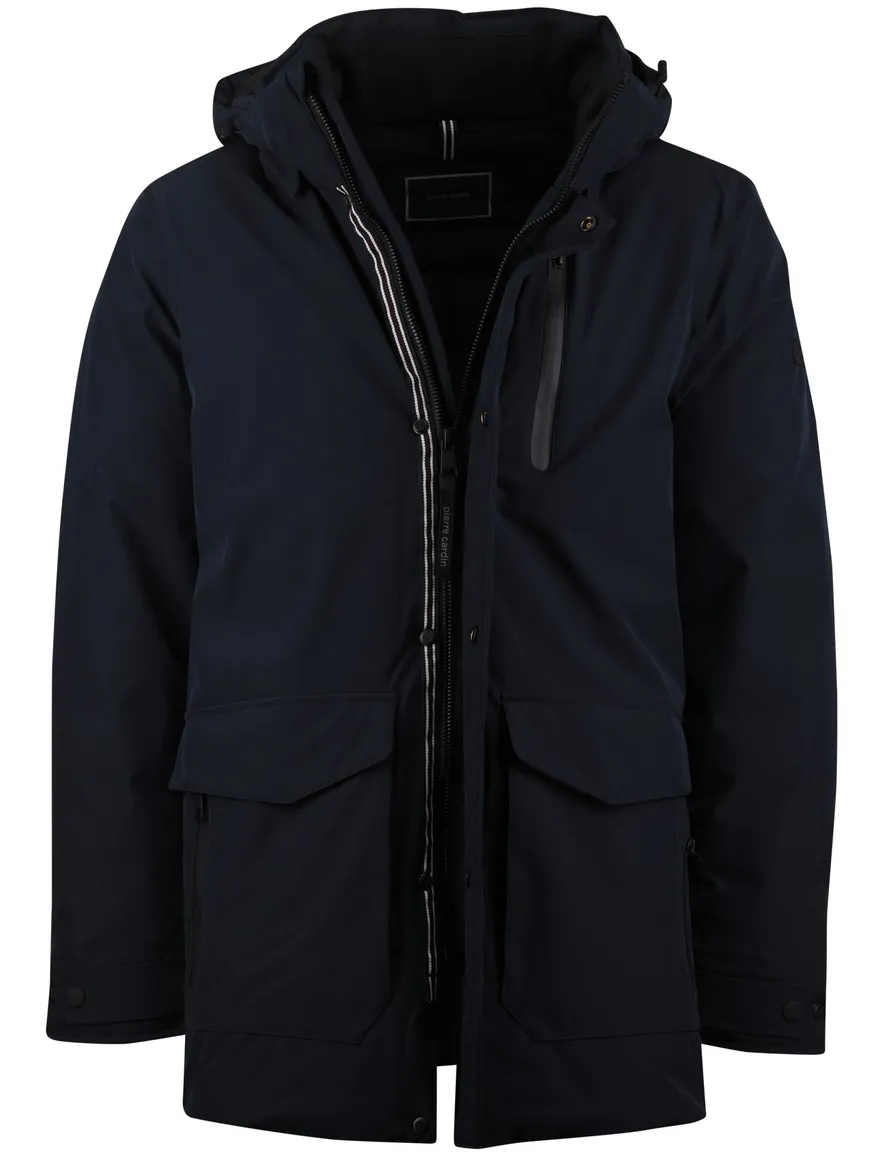 Donkerblauwe tussenjas Pierre Cardin normale fit waterafstotend