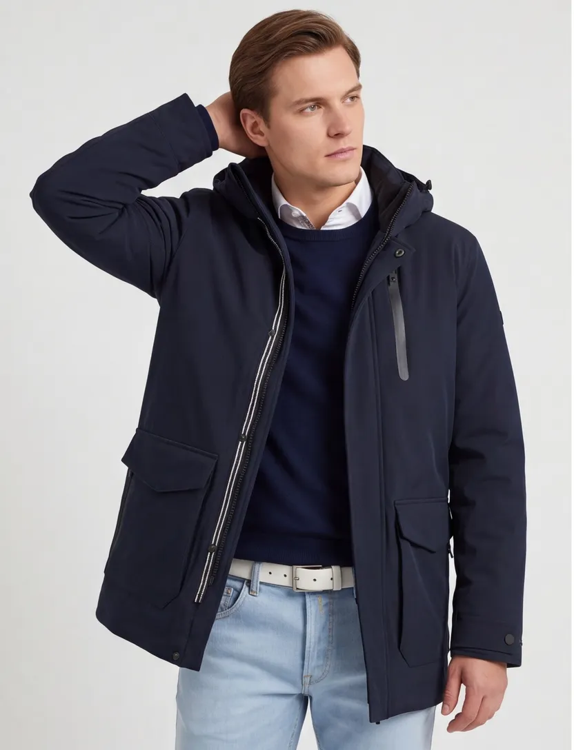 Tussenjas Pierre Cardin Futereflex donkerblauw normale fit