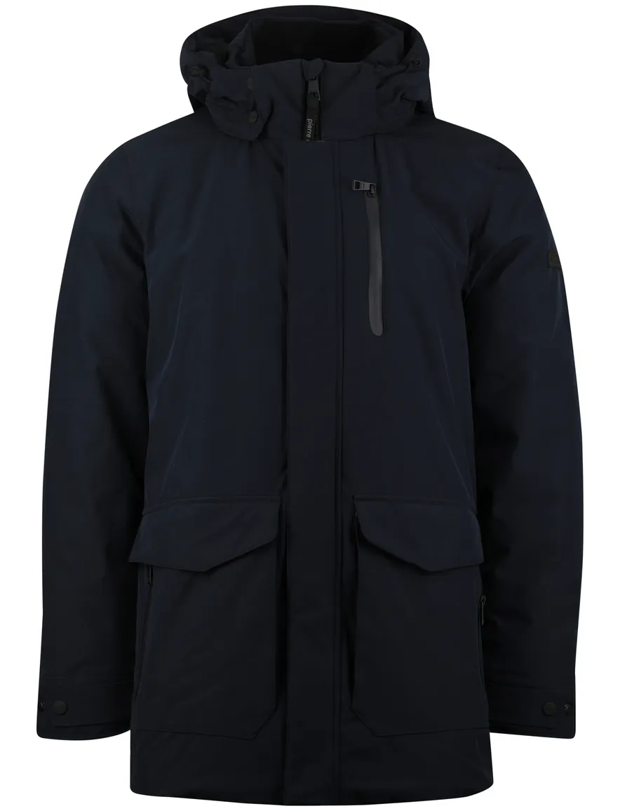 Donkerblauwe tussenjas Pierre Cardin normale fit waterafstotend