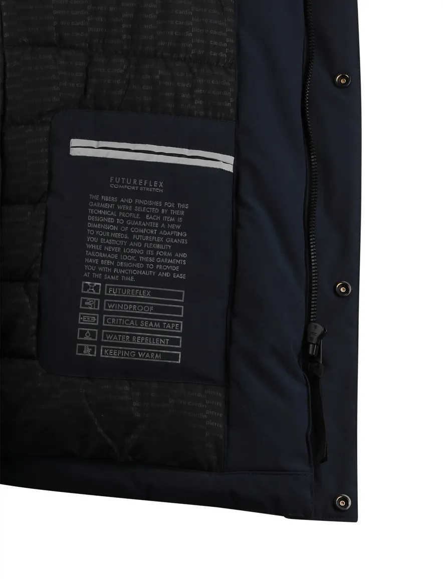 Donkerblauwe tussenjas Pierre Cardin normale fit waterafstotend