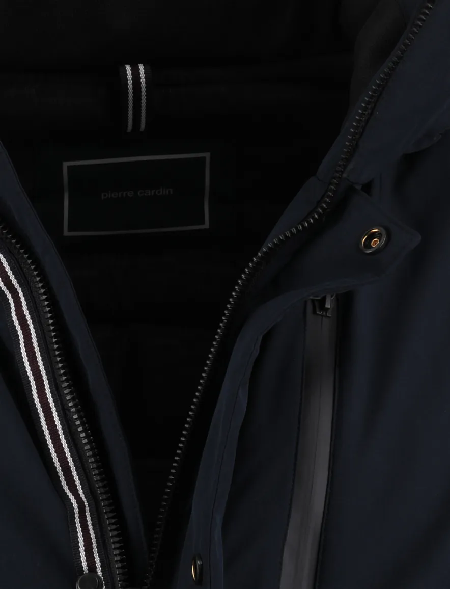 Donkerblauwe tussenjas Pierre Cardin normale fit waterafstotend