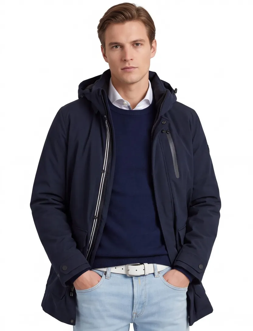 Tussenjas Pierre Cardin Futereflex donkerblauw normale fit