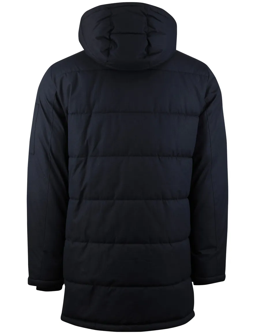 Donkerblauwe winterjas Pierre Cardin normale fit gewatteerd