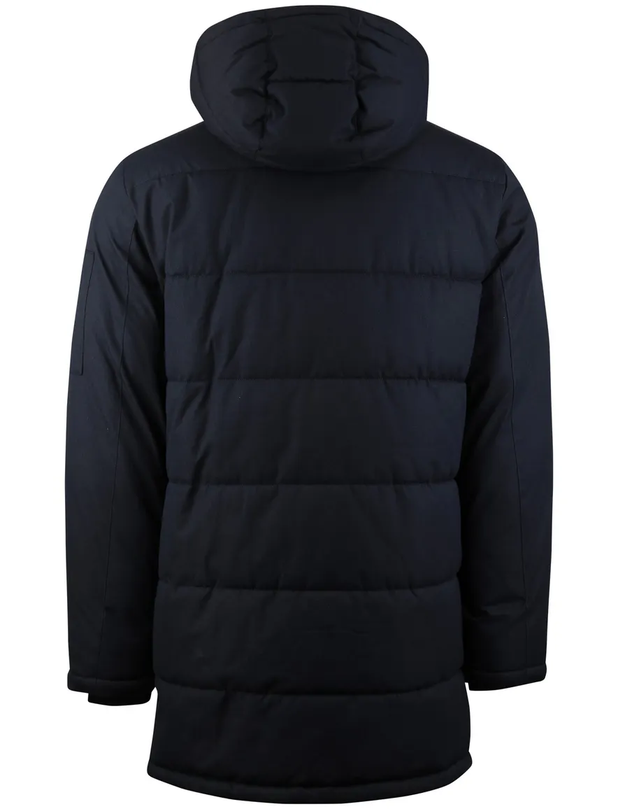 Donkerblauwe winterjas Pierre Cardin normale fit gewatteerd