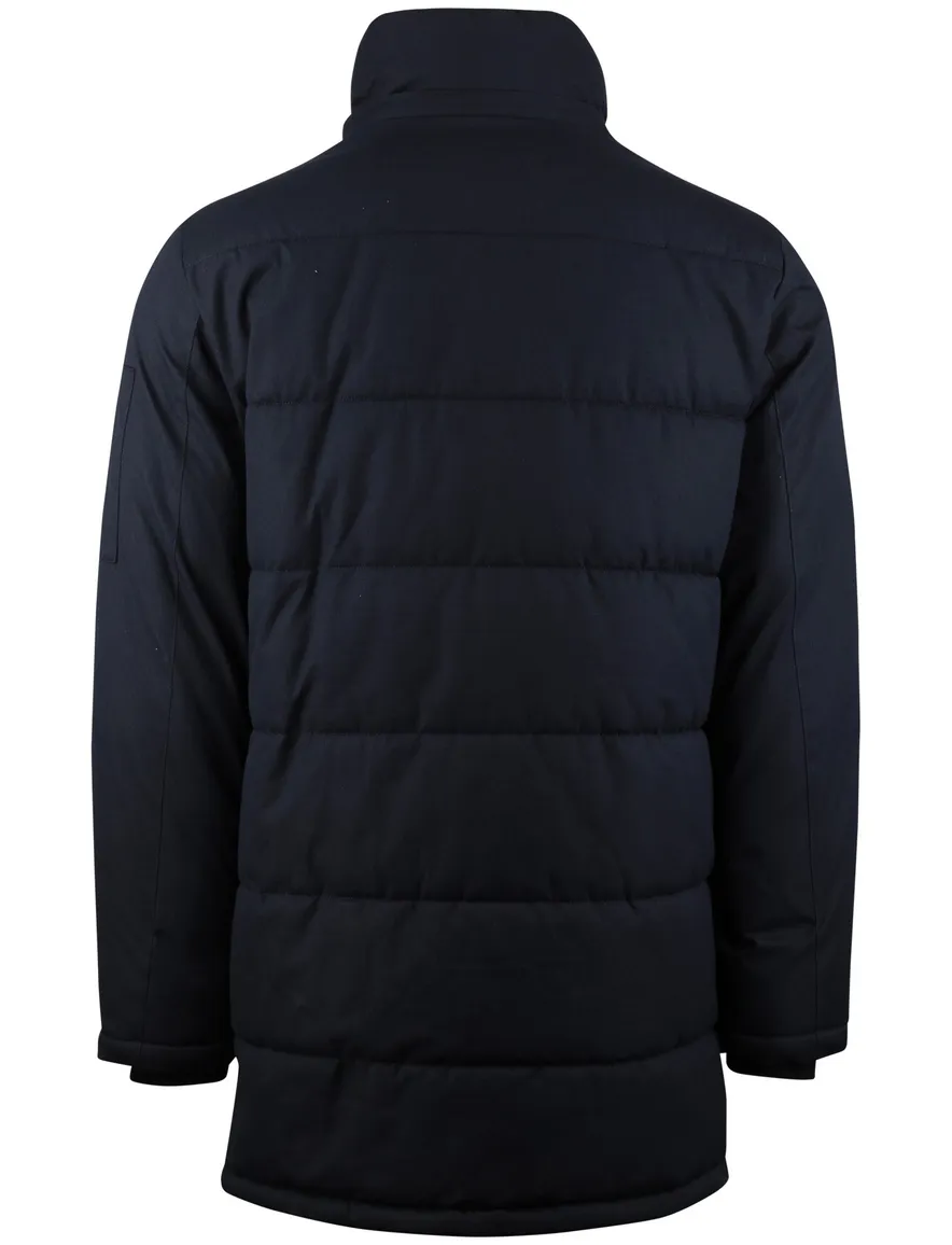 Donkerblauwe winterjas Pierre Cardin normale fit gewatteerd