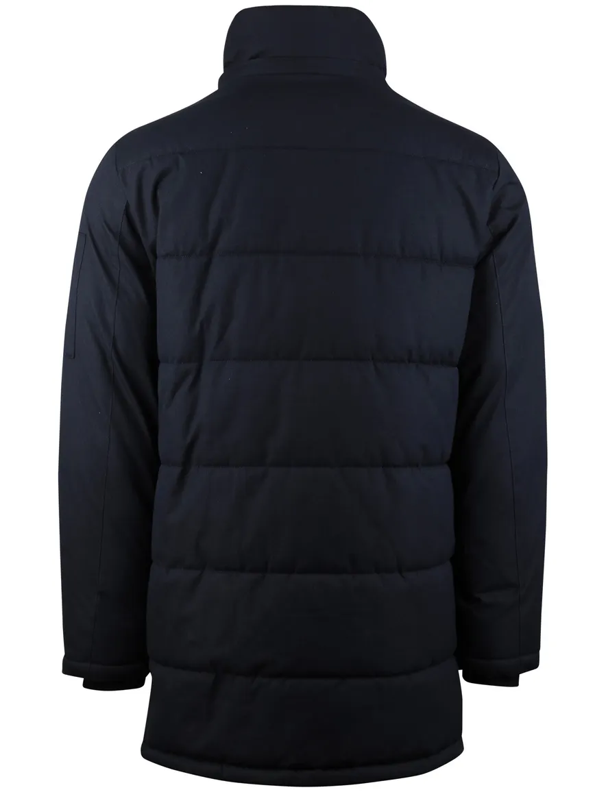 Donkerblauwe winterjas Pierre Cardin normale fit gewatteerd