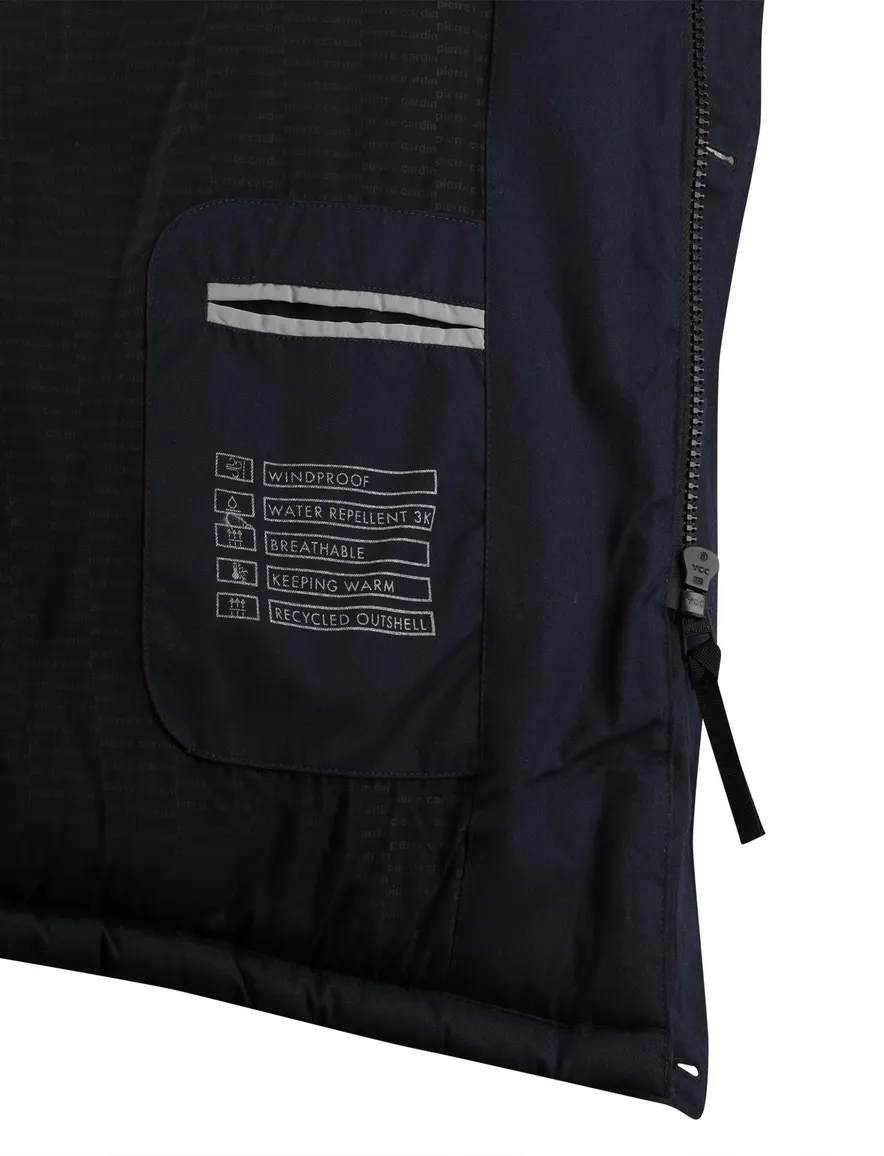 Donkerblauwe winterjas Pierre Cardin normale fit gewatteerd