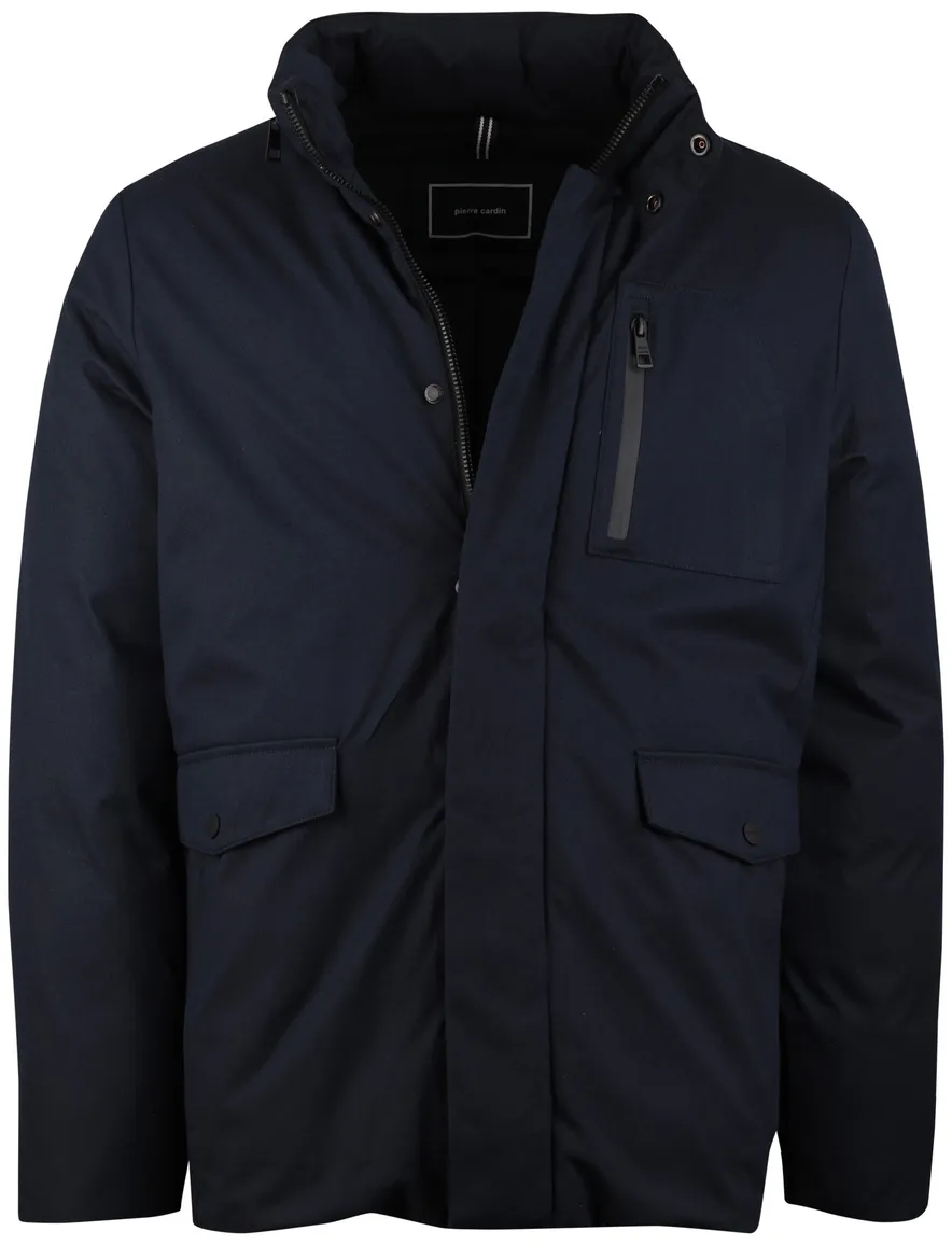 Donkerblauwe tussenjas Pierre Cardin waterafstotend normale fit
