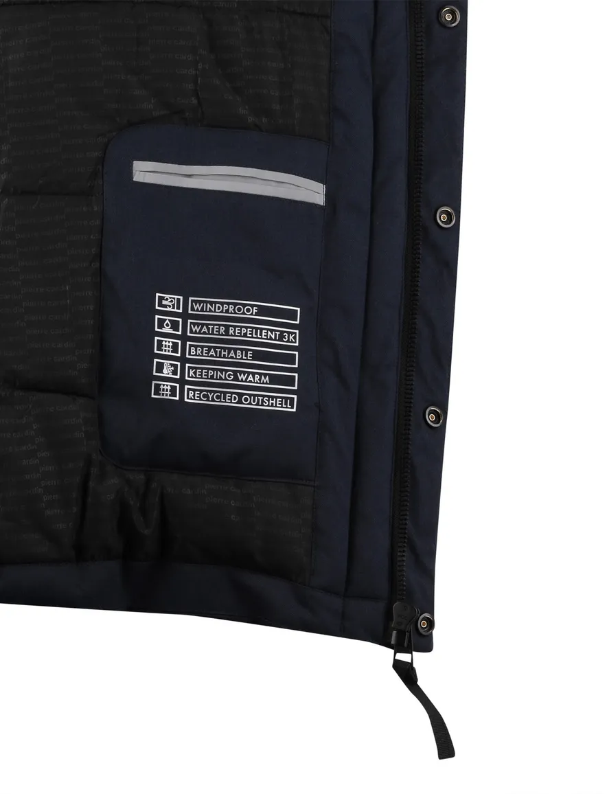 Donkerblauwe tussenjas Pierre Cardin waterafstotend normale fit