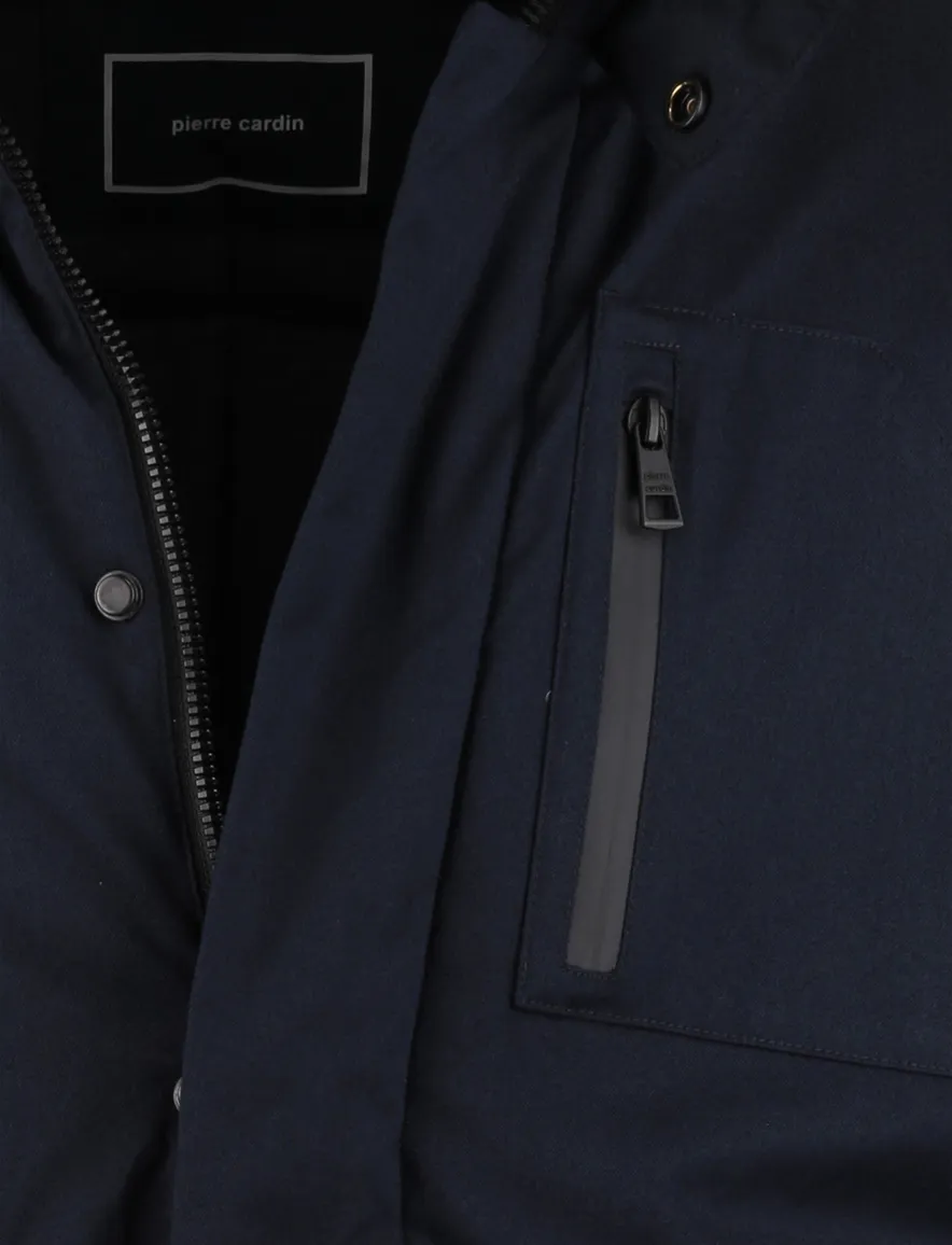 Donkerblauwe tussenjas Pierre Cardin waterafstotend normale fit