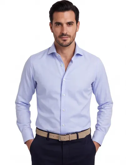 John Miller Tailored fit John miller overhemd lichtblauw strijkvrij