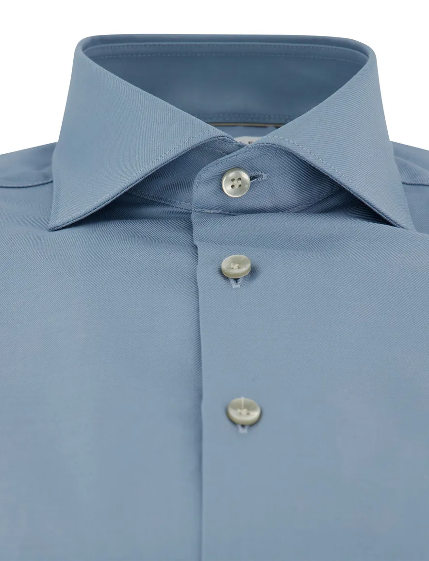 Normale fit John miller overhemd strijkvrij blauw