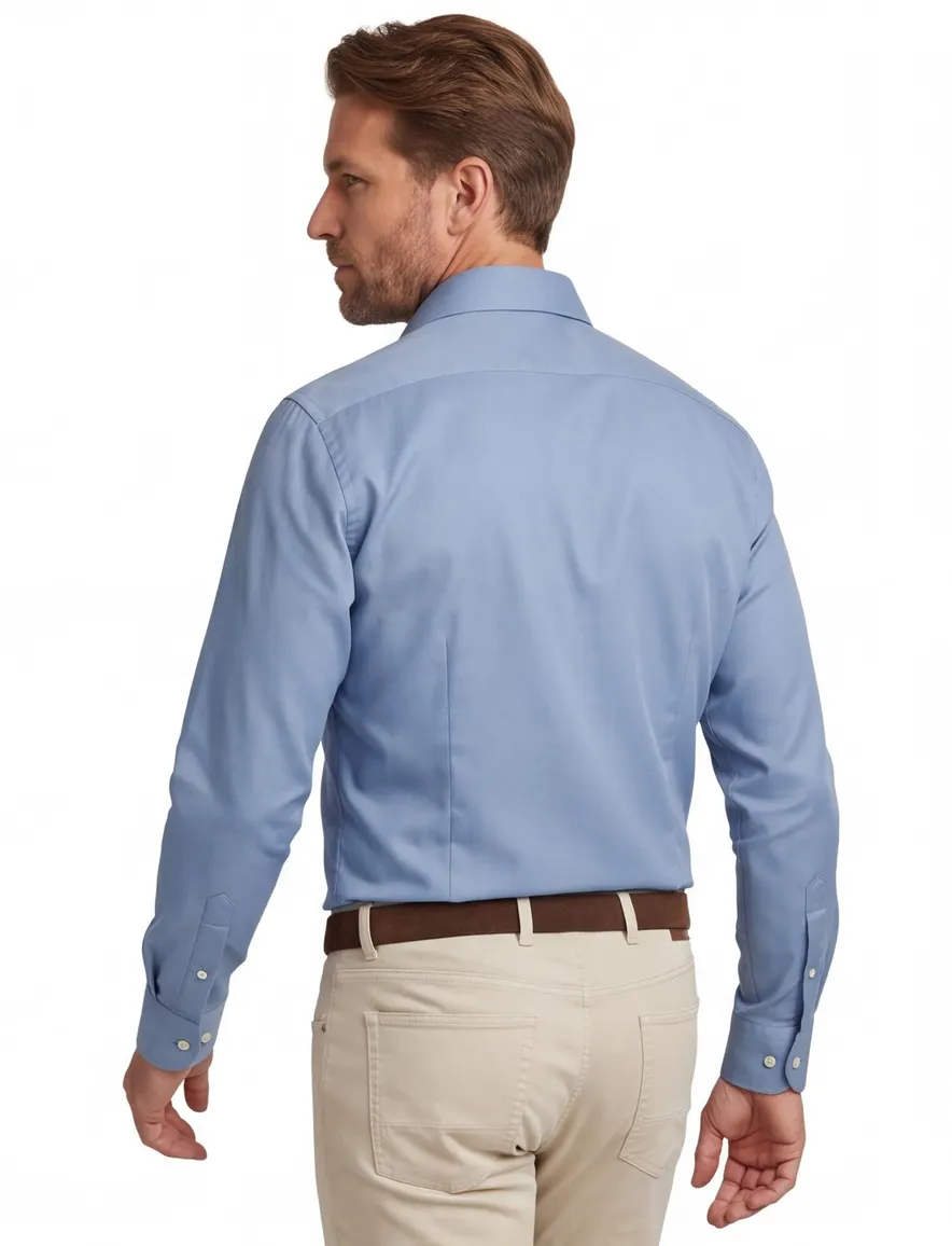 John Miller overhemd strijkvrij blauw