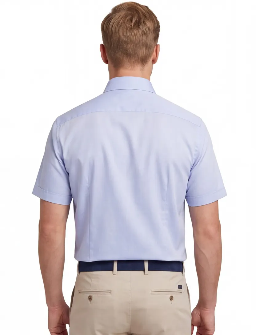 Strijkvrij overhemd lichtblauw Ledub Modern Fit button-down collar