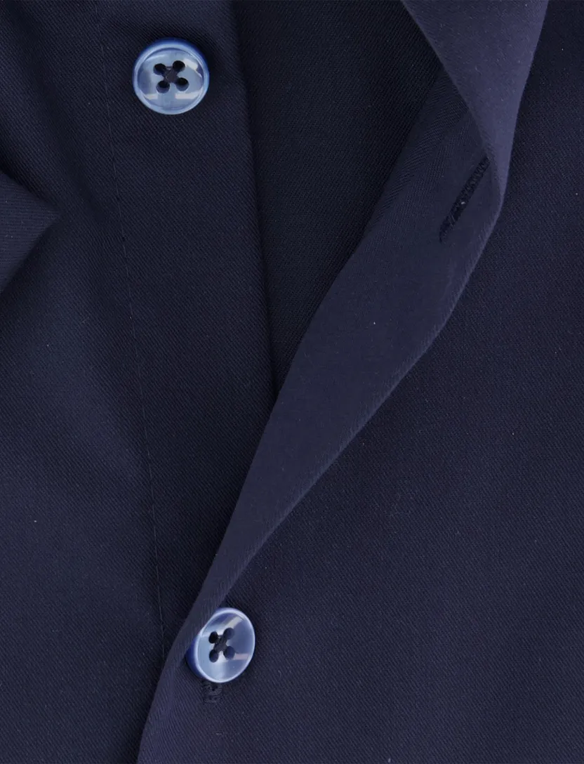 Korte mouw overhemd Ledub navy modern fit button-down collar
