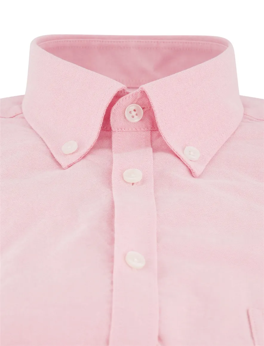Ledub Modern Fit roze overhemd korte mouw