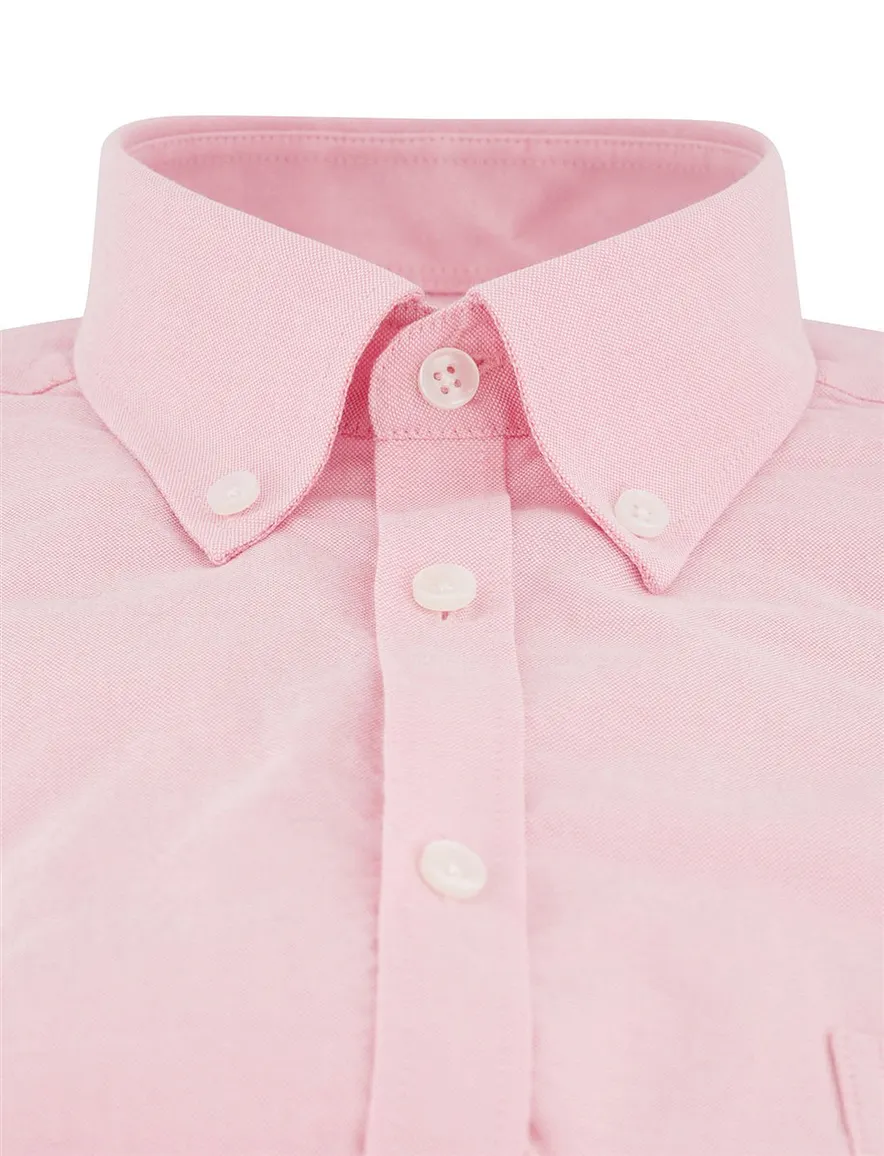 Overhemd Ledub Modern Fit korte mouw roze