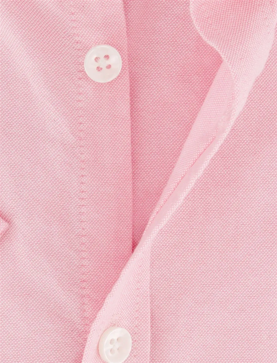 Overhemd Ledub Modern Fit korte mouw roze