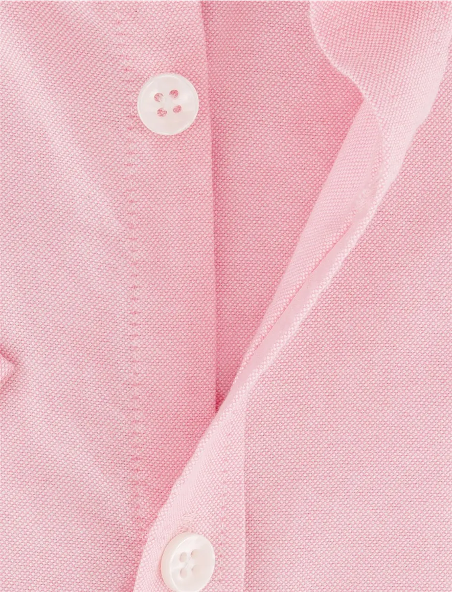 Overhemd Ledub Modern Fit korte mouw roze