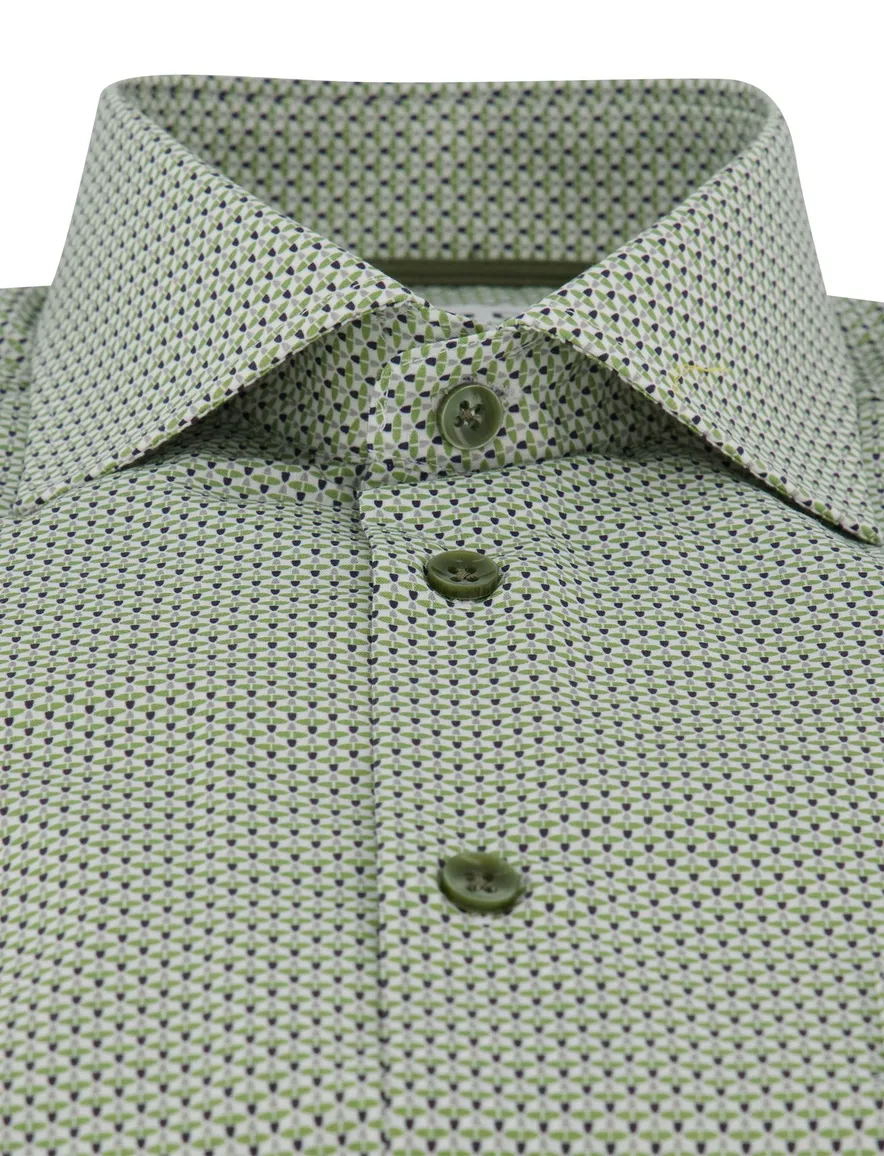 Ledub overhemd met print groen