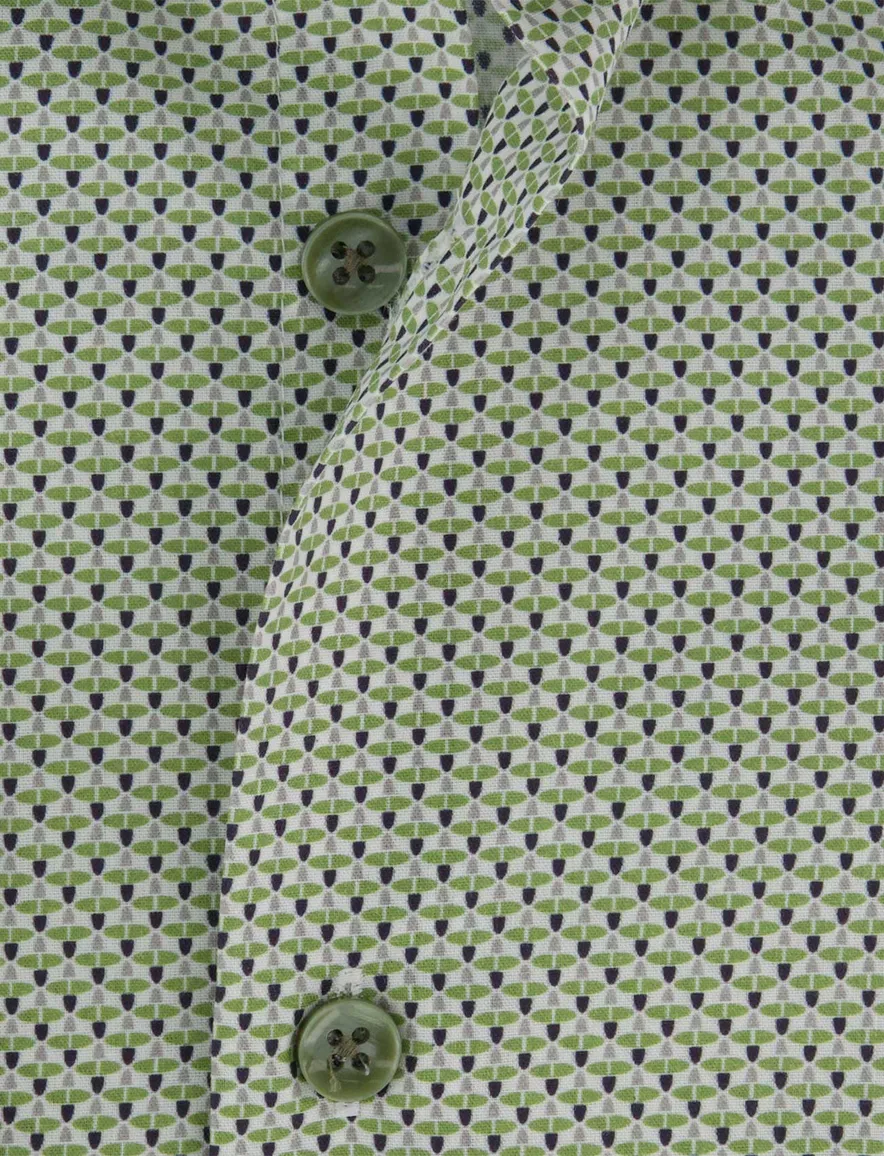 Ledub overhemd met print groen