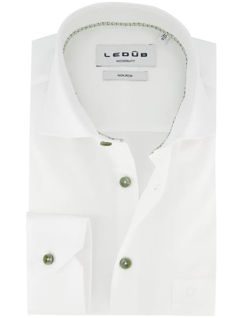 Overhemd modern fit new ledub strijkvrij wit ml7