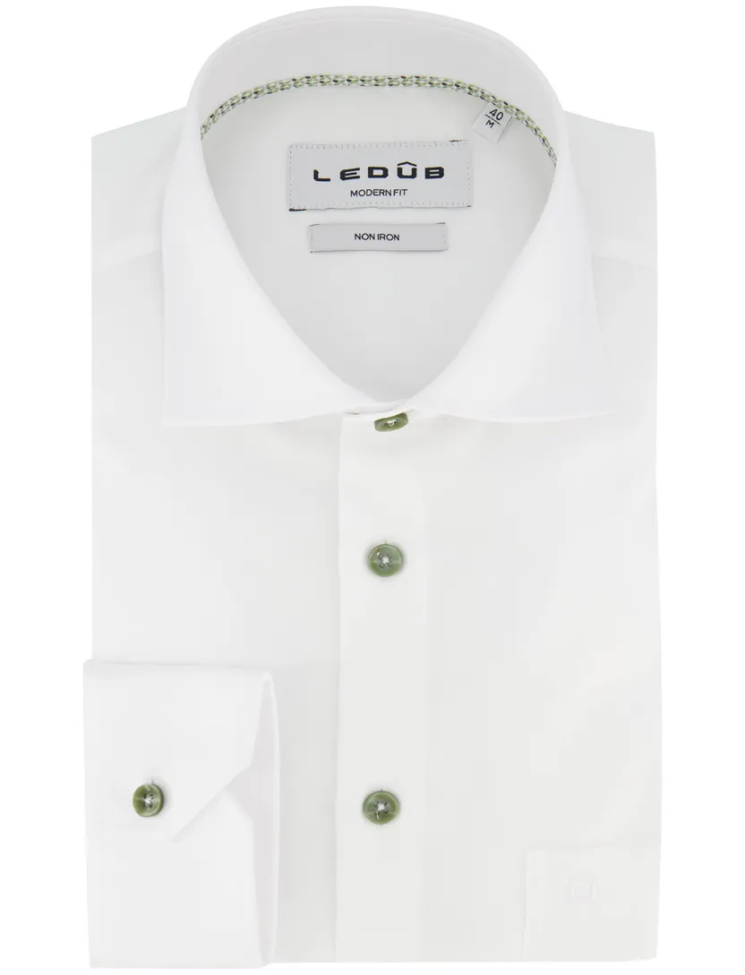 Overhemd modern fit new ledub strijkvrij wit ml7