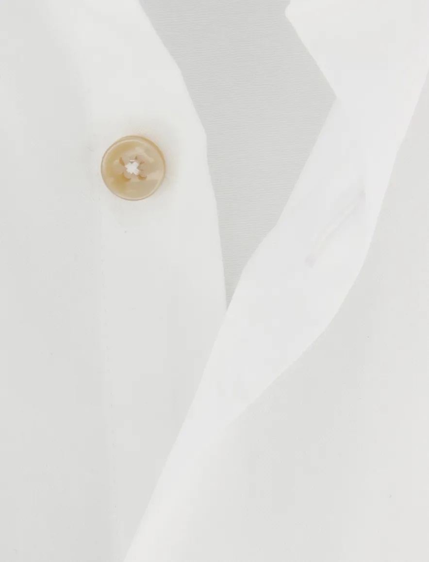 Ledub modern fit wit overhemd strijkvrij met borstzak