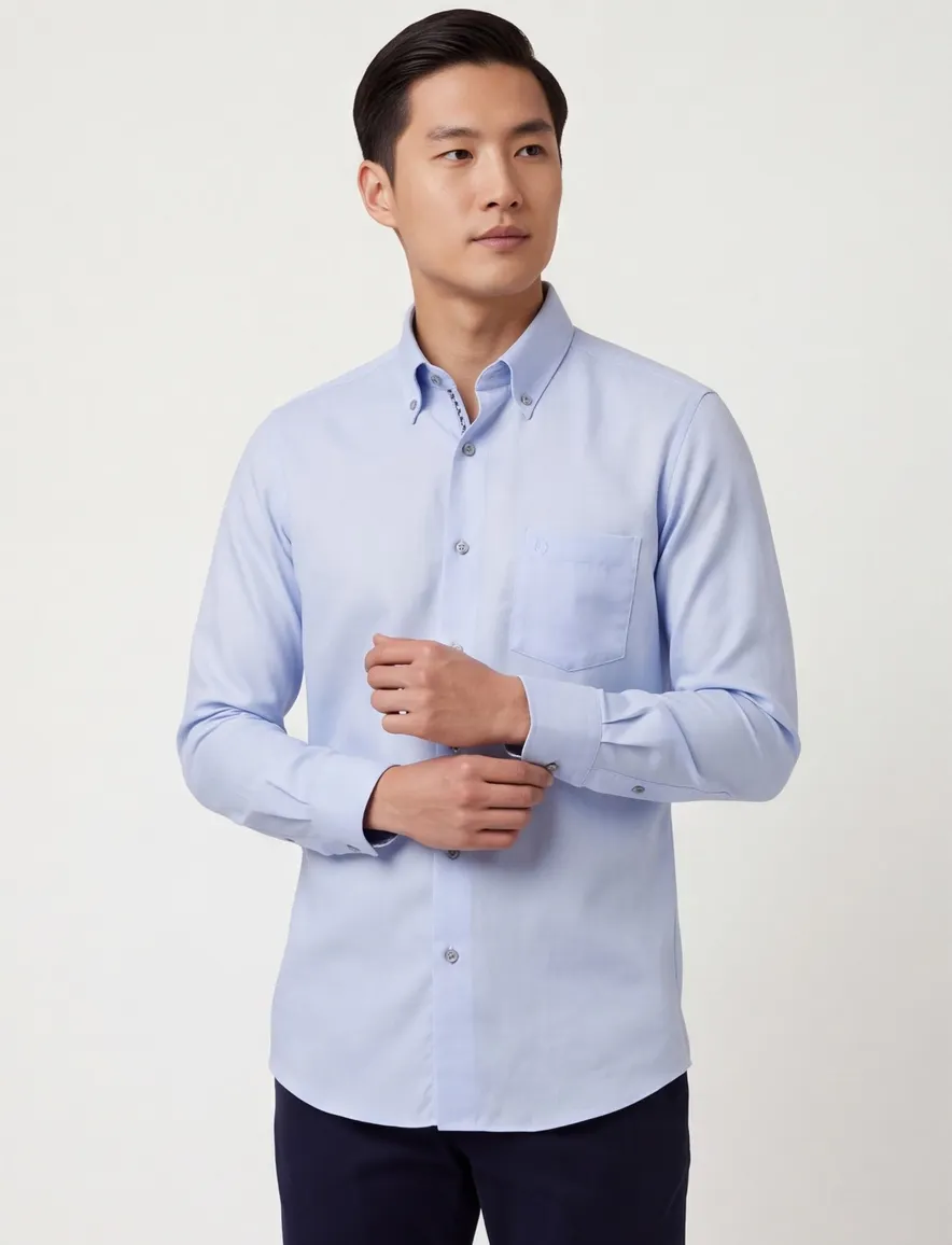 Ledub button-down strijkvrij overhemd