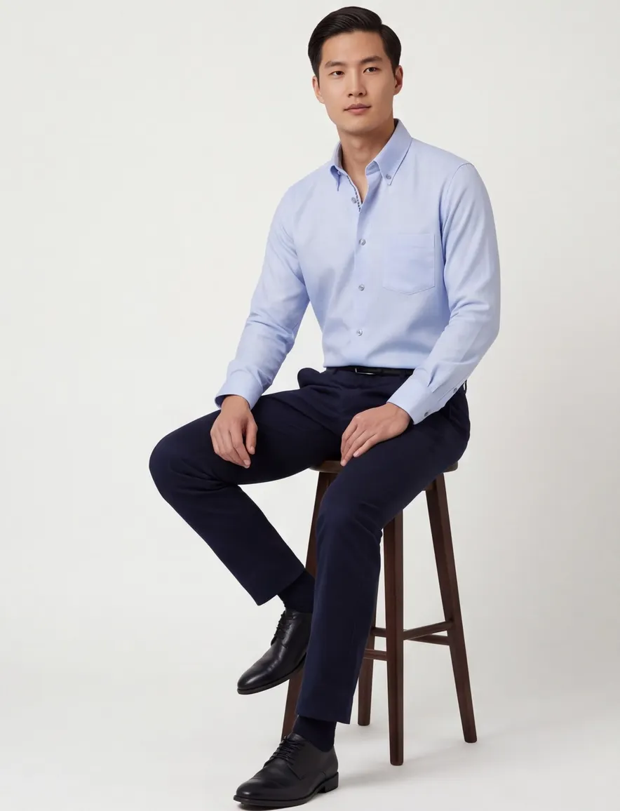 Ledub button-down strijkvrij overhemd