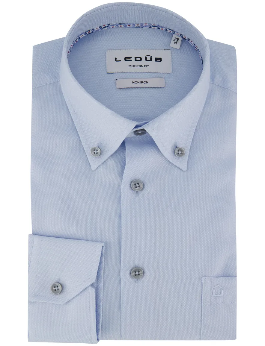 Ledub overhemd button-down strijkvrij