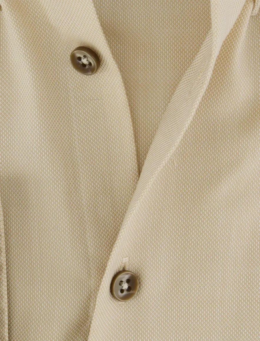 overhemd mouwlengte 7 beige Ledub Modern Fit