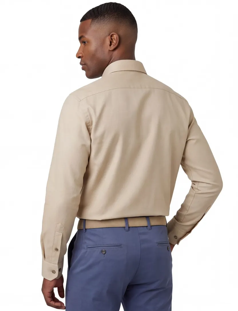 overhemd mouwlengte 7 Ledub Modern Fit beige