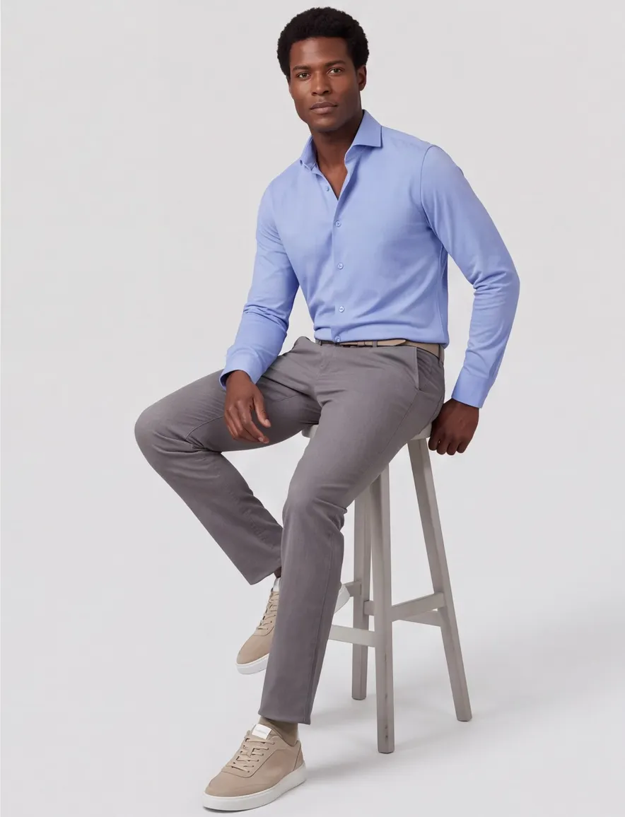 Ledub overehemd mouwlengte 7 blauw
