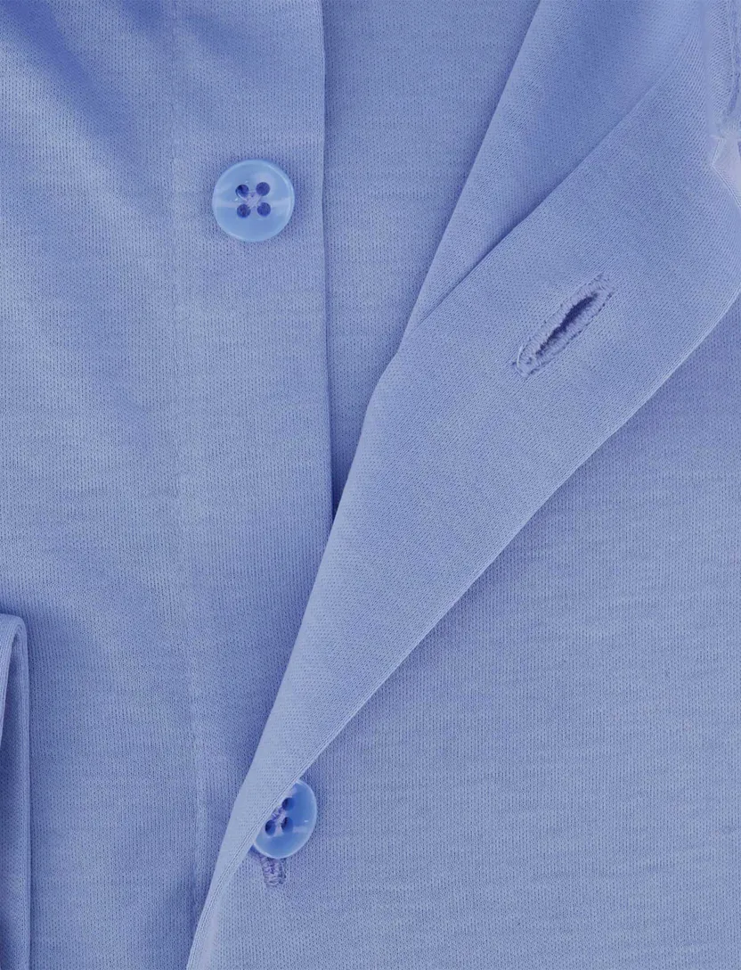 Lichtblauw stretch slim fit Ledub overhemd