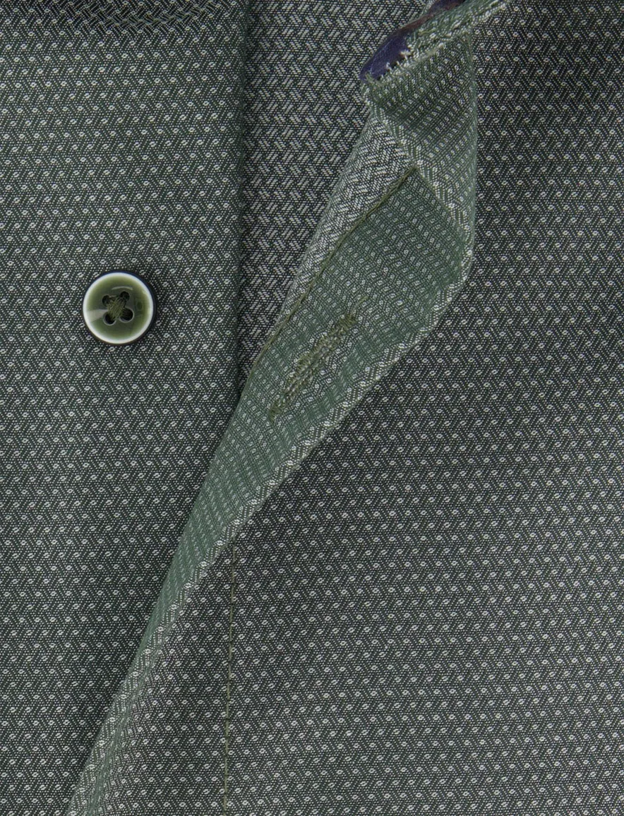 Overhemd groen strijkvrij OLYMP Modern Fit mouwlengte 7