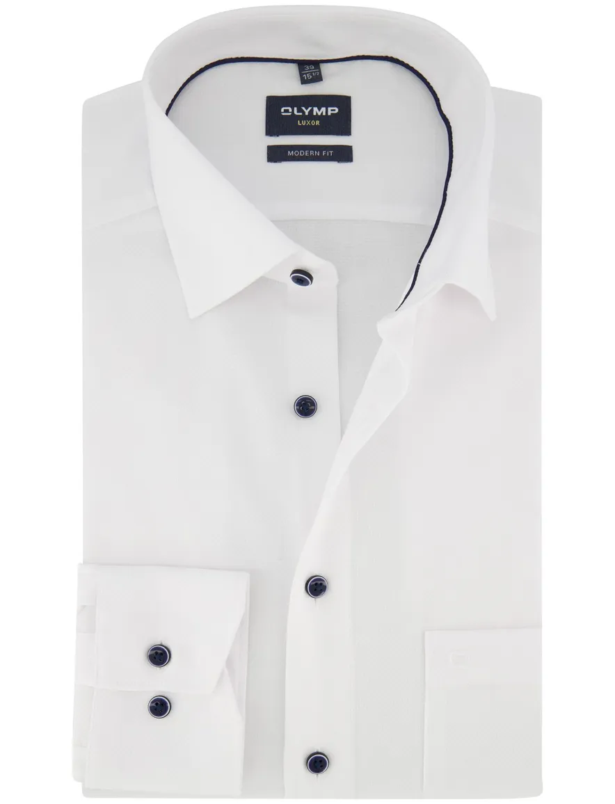 OLYMP overhemd Modern Fit wit mouwlengte 7
