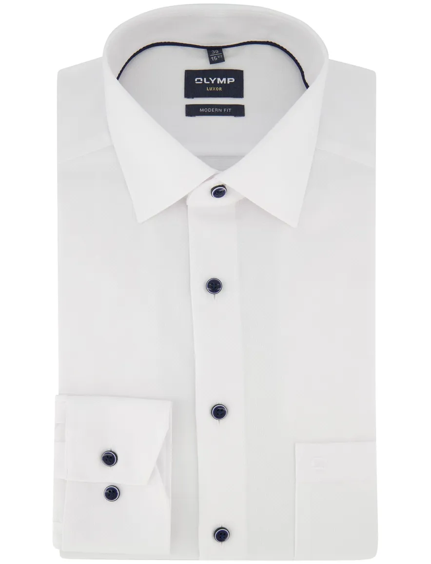 OLYMP overhemd Modern Fit wit mouwlengte 7