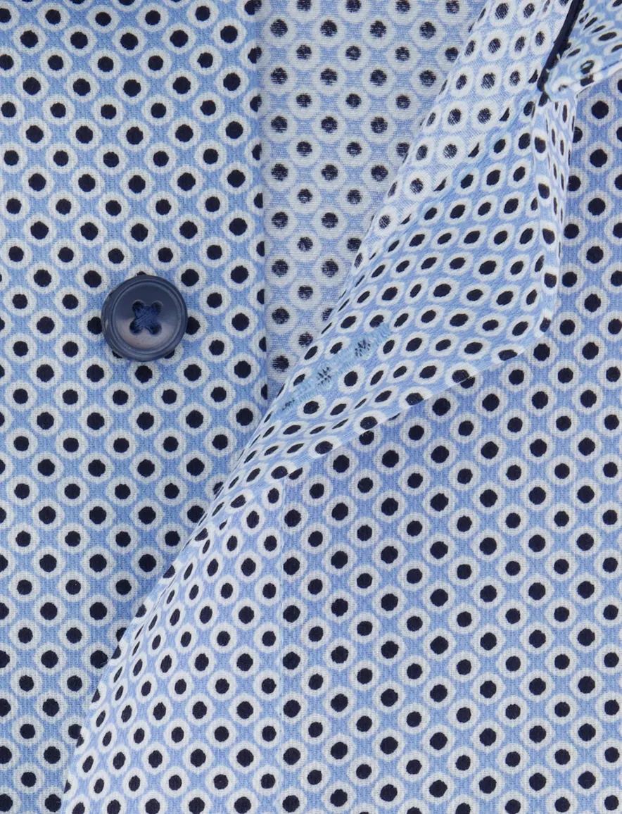 Olymp overhemd mouwlengte 7 blauw print