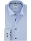 Overhemd blauw Olymp body fit met donkere knoop mouwlengte 7