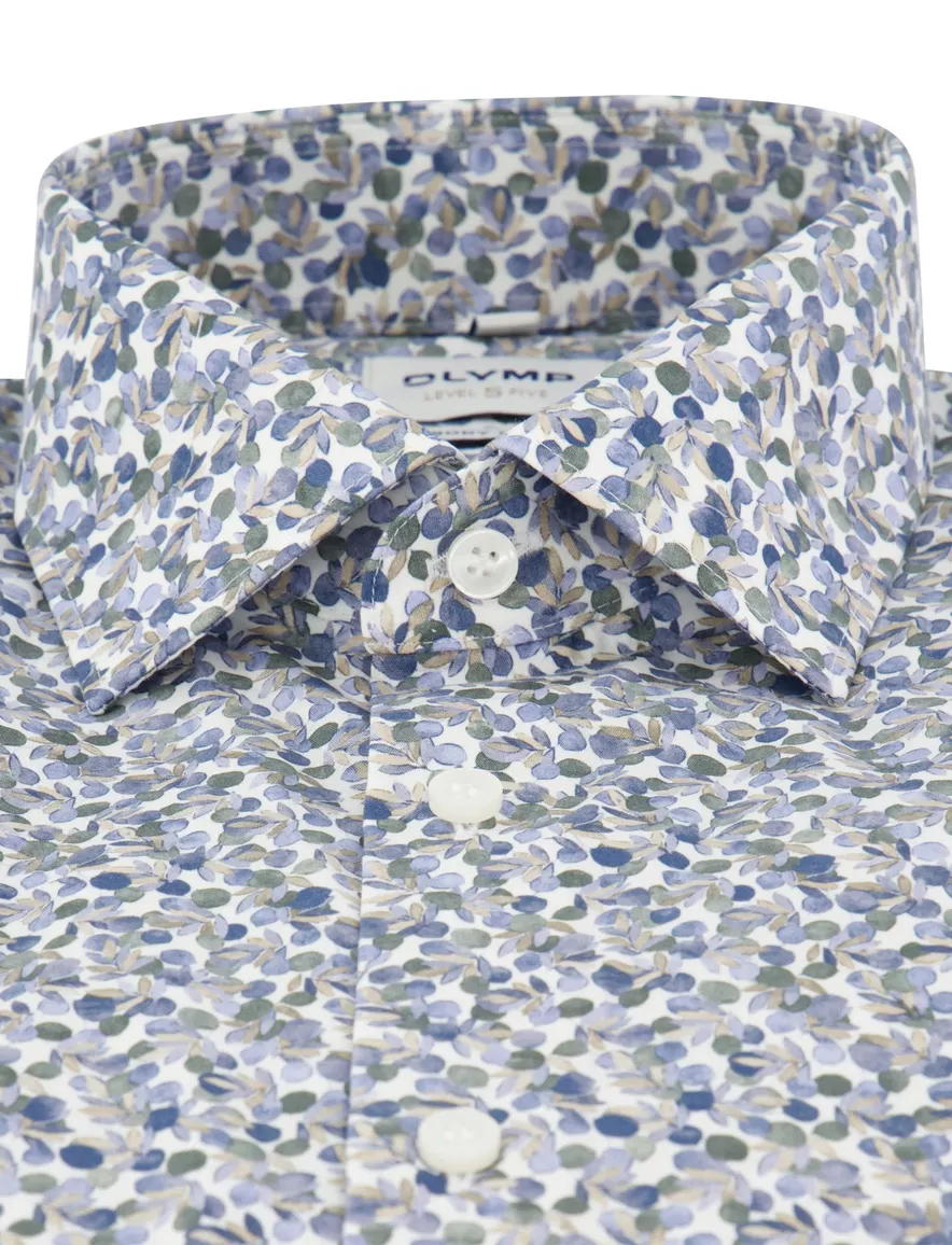 OLYMP Body Fit overhemd blauw geprint ml 7