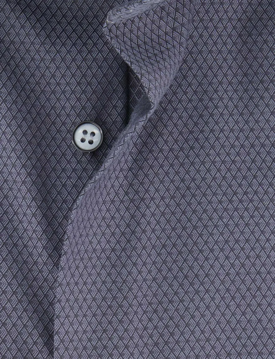 OLYMP Super Slim Fit overhemd donkerblauw geprint ml 7