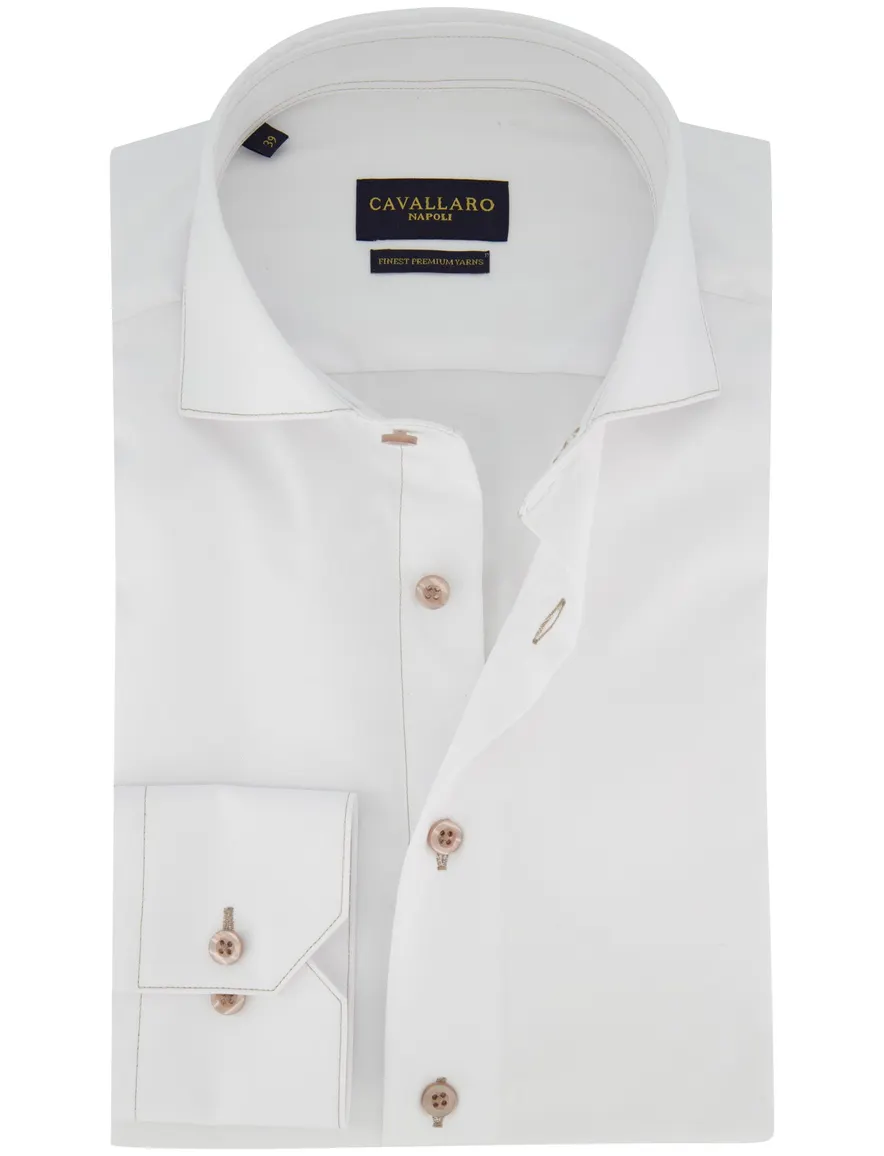 Cavallaro Cossato overhemd mouwlengte 7 wit