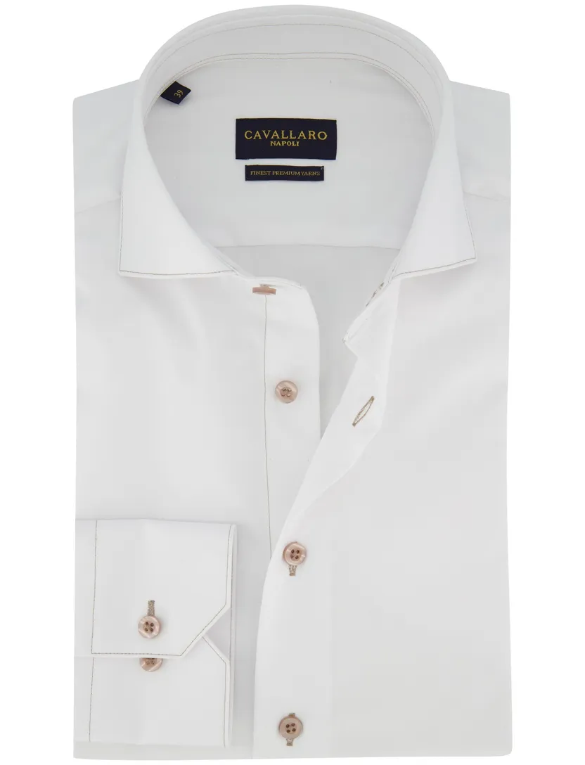Cavallaro overhemd Cossato wit slim fit