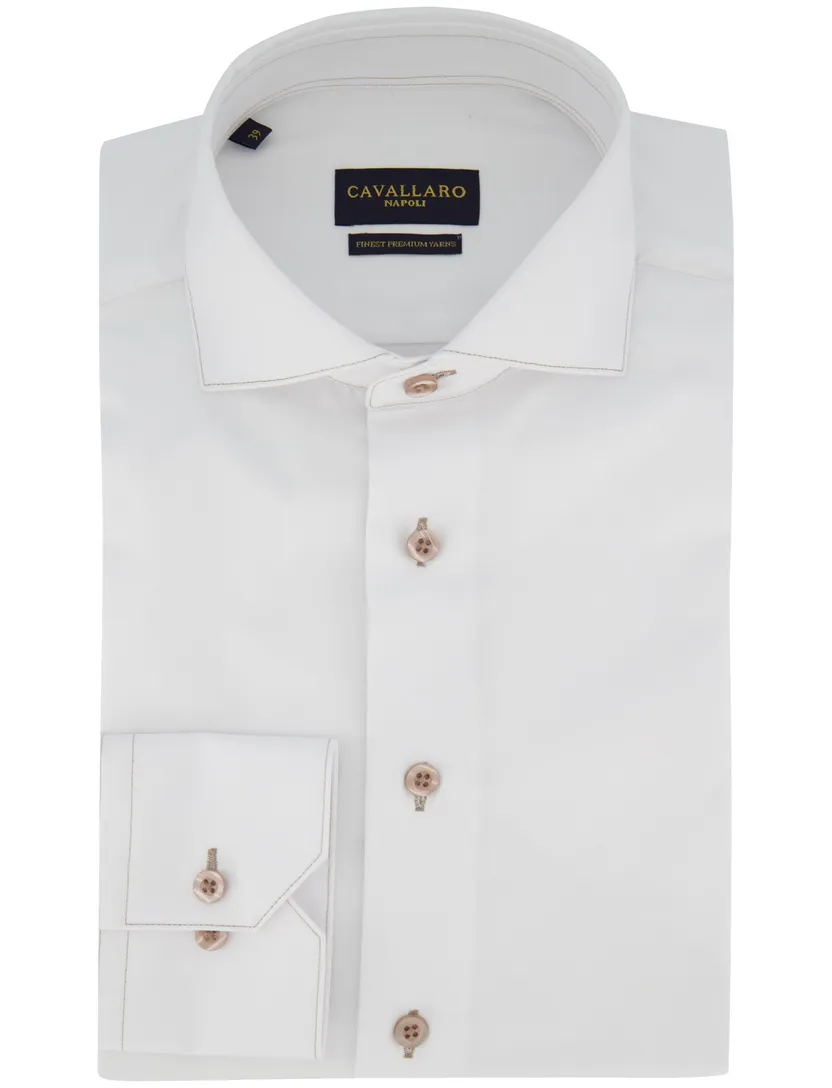 Cavallaro overhemd Cossato wit slim fit
