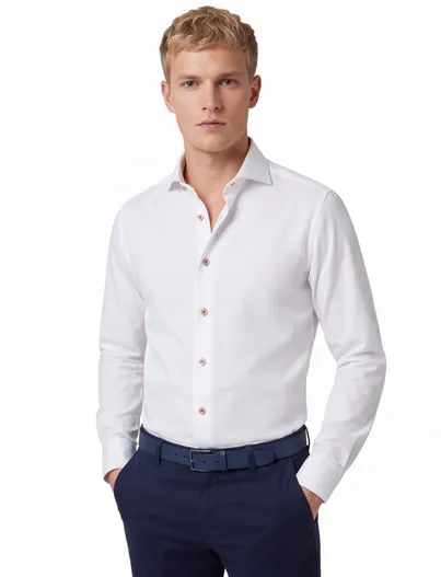 Cavallaro Cavallaro overhemd Cossato wit slim fit