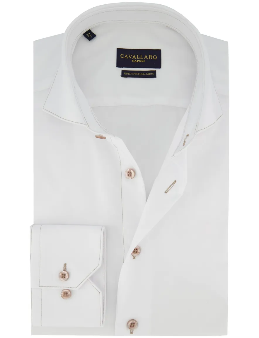 Cavallaro Cossato overhemd wit mouwlengte 7